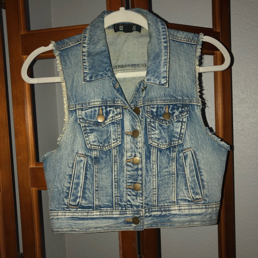 Forever 21 Jean Sleeveless Vest/Jacket